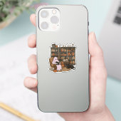 Ghost Reading Book Cat Liebhaber Halloween Aufkleber (Telefon)