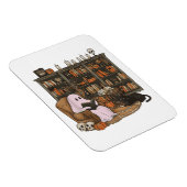 Ghost Reading Book Cat Liebhaber Halloween Magnet (Rechte Seite)