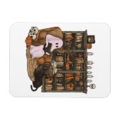 Ghost Reading Book Cat Liebhaber Halloween Magnet (Horizontal)