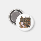 Ghost Reading Book Cat Liebhaber Halloween Magnet (Vorderseite/Rückseite)
