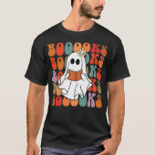 Ghost Reading Book Funny Halloween T-Shirt (Vorderseite)
