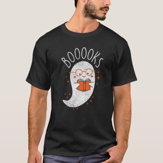 Ghost Reading Book Nerd Bibliothekar Buchwurm R T-Shirt (Vorderseite)