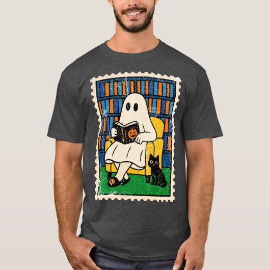 Ghost Reading Book T-Shirt (Vorderseite)