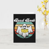Ghost Reading Book Vintag Karte (Gelbe Blume)
