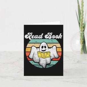 Ghost Reading Book Vintag Karte