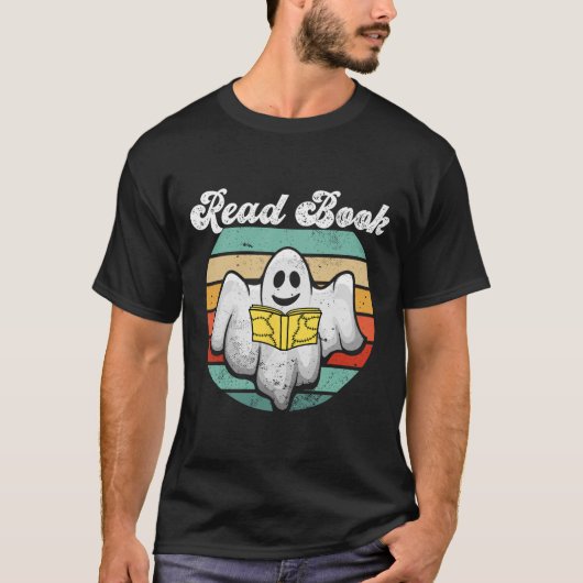 Ghost Reading Book Vintag T-Shirt (Vorderseite)