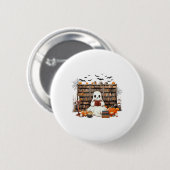 Ghost Reading Books Booker Halloween-Kosten für Le Button (Vorne & Hinten)
