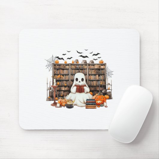 Ghost Reading Books Booker Halloween-Kosten für Le Mousepad (Mit Mouse)