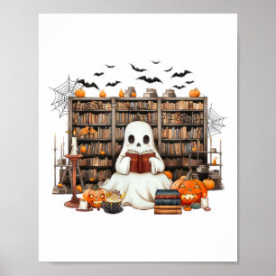 Ghost Reading Books Booker Halloween-Kosten für Le Poster