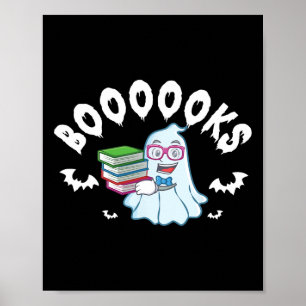 Ghost Reading Books Halloween Kostüm für Lehrer Poster