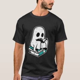 Ghost Reading Books Halloween Kostümlehrer Libr T-Shirt