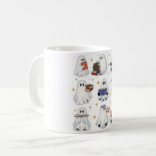 Ghost Reading Books Kaffeetasse (Vorderseite Links)