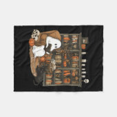 Ghost Reading Books Librarian Teacher Halloween Fleecedecke (Vorderseite (Horizontal))