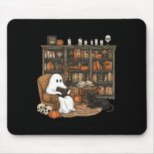 Ghost Reading Books Librarian Teacher Halloween Mousepad