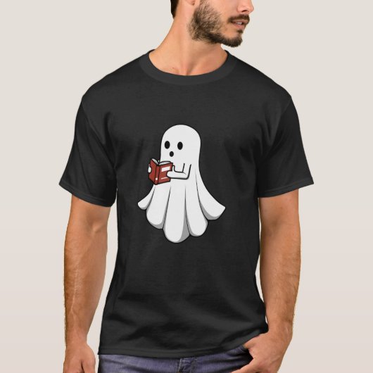Ghost Reading Books Literate Student T-Shirt (Vorderseite)