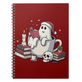 Ghost Reading Books Weihnachtslehrer Bookworm Notizblock (Vorderseite)