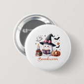 Ghost Reading Buch Coquette Bow Halloween Mädchen Button (Vorne & Hinten)