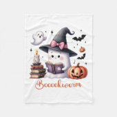 Ghost Reading Buch Coquette Bow Halloween Mädchen Fleecedecke (Vorderseite)