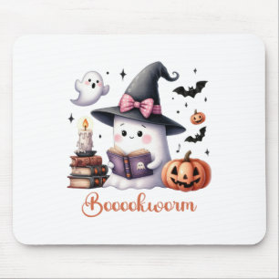 Ghost Reading Buch Coquette Bow Halloween Mädchen  Mousepad