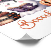 Ghost Reading Buch Coquette Bow Halloween Mädchen  Poster (Ecke)