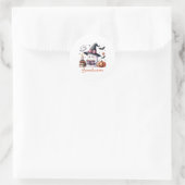 Ghost Reading Buch Coquette Bow Halloween Mädchen Runder Aufkleber (Tasche)