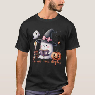 Ghost Reading Buch Coquette Bow Halloween Mädchen T-Shirt