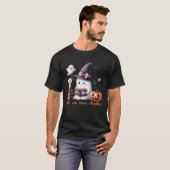 Ghost Reading Buch Coquette Bow Halloween Mädchen T-Shirt (Vorne ganz)