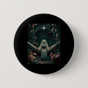 Ghost Reading Buch in einem Hammock Halloween Buch Button