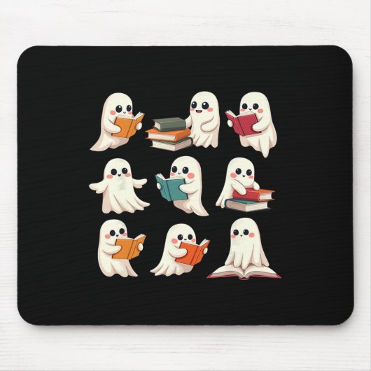 Ghost Reading Bücher Halloween Bücher Lover Lehrer Mousepad (Vorne)
