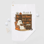 Ghost Reading in Cosy Halloween Library Classic T- Golfhandtuch (Insitu)
