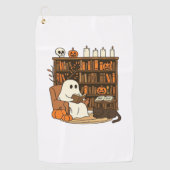 Ghost Reading in Cosy Halloween Library Classic T- Golfhandtuch (Vorderseite)