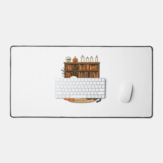 Ghost Reading in Cosy Halloween Library Classic T- Schreibtischunterlage (Tastatur & Maus)