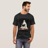 Ghost Reading in Library Scary Book Lover Hallowee T-Shirt (Vorne ganz)