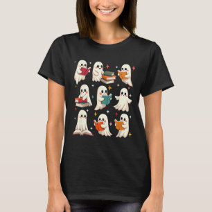 Ghost Reading Lehrer Halloween Kostüm Librarian T-Shirt