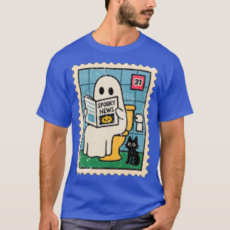 Ghost Reading Newspaper T-Shirt