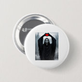 Ghost Red Heart Hands Y Face Halloween Valentines  Button (Vorne & Hinten)
