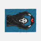 Ghost Red Heart Hands Y Face Halloween Valentines Fleecedecke (Vorderseite (Horizontal))