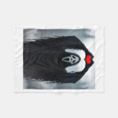 Ghost Red Heart Hands Y Face Halloween Valentines  Fleecedecke (Vorderseite (Horizontal))