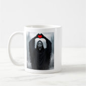 Ghost Red Heart Hands Y Face Halloween Valentines  Kaffeetasse (Links)