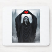 Ghost Red Heart Hands Y Face Halloween Valentines Mousepad (Vorne)