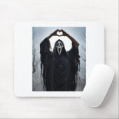 Ghost Red Heart Hands Y Face Halloween Valentines Mousepad (Mit Mouse)