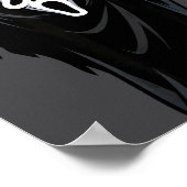 Ghost Red Heart Hands Y Face Halloween Valentines  Poster (Ecke)