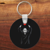Ghost Red Heart Hands Y Face Halloween Valentines  Schlüsselanhänger (Vorderseite)