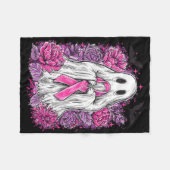 Ghost Ribbon Breast Cancer Awareness Halloween Flo Fleecedecke (Vorderseite (Horizontal))