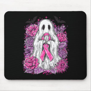 Ghost Ribbon Breast Cancer Awareness Halloween Flo Mousepad