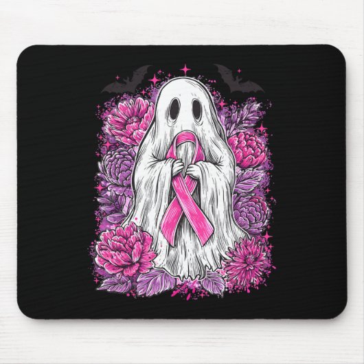 Ghost Ribbon Breast Cancer Awareness Halloween Flo Mousepad (Vorne)