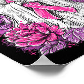 Ghost Ribbon Breast Cancer Awareness Halloween Flo Poster (Ecke)