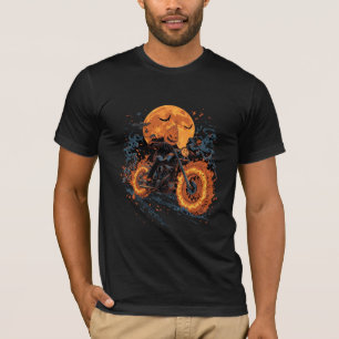 Ghost Rider Kürbis Motorrad Halloween T-Shirt