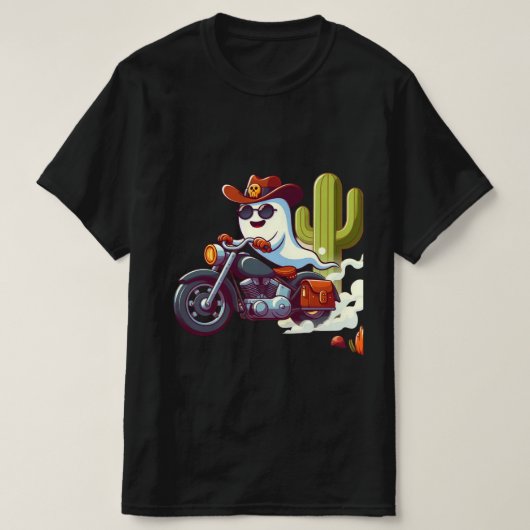 Ghost Rider Motorrad T - Shirt - Spooky Biker T-Sh (Design vorne)
