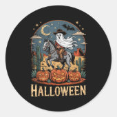 Ghost Riding Horse Halloween Season Runder Aufkleber (Vorderseite)